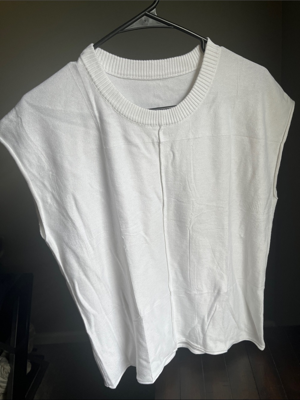 White Sleeveless Knit Top